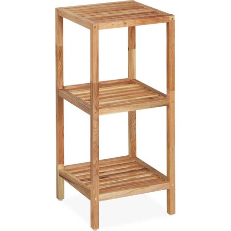 Scaffale portaoggetti a 3 livelli ideale bagno cucina lungo 70 x 30 x 90 cm in legno noce 130010846