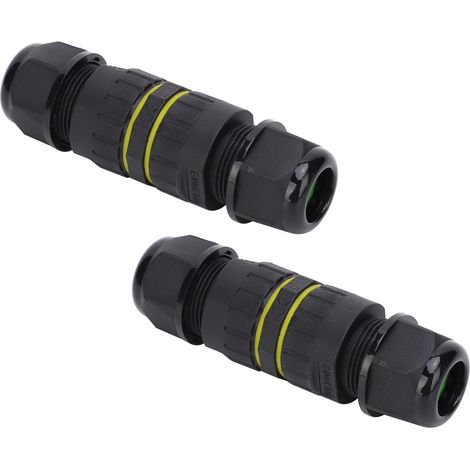 2 connecteurs étanches et ignifugés pour câbles électroniques extérieurs, 2 broches IP68 M162P (7-10 mm) (1/5)