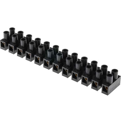 Borne de raccordement RS PRO, 12 pôles , 12mm, A visser, 6mm², 57A ( Prix pour Paquet de 5 ) (1/2)