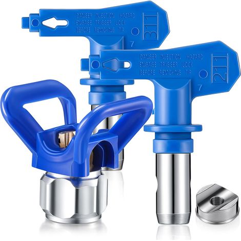 Ugello per pistola a spruzzo airless con copertura protettiva - ricambio per sede ugello pistola a spruzzo - blu (1/5)