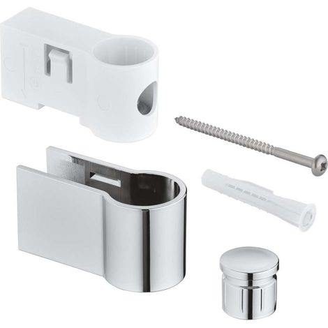 GROHE Support pour barre de douche 48607, pour barres de douche Tempesta, avec kit de fixation, chrome, 48607000