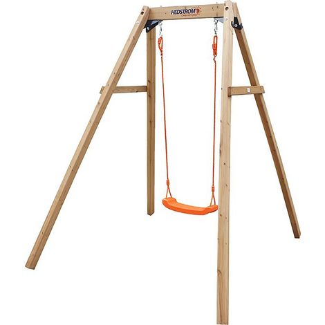 Altalena Singola per Bambini in Legno Massello FSC Arancione