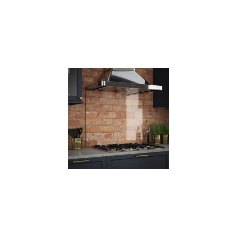 Clear Glass Splashback With Brushed Brass Caps 900 x 700 x 6mm (1/2)