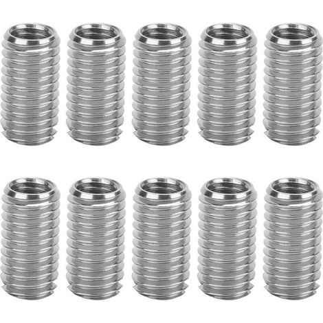10 Pièces Inserts Filetés M6 Interne M8 Externe Lueur 15mm À Fente (1/4)