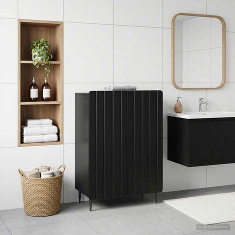 vidaXL Mobiletto da Bagno ZWOLLE Nero 59,5 x 31 x 79,5 cm