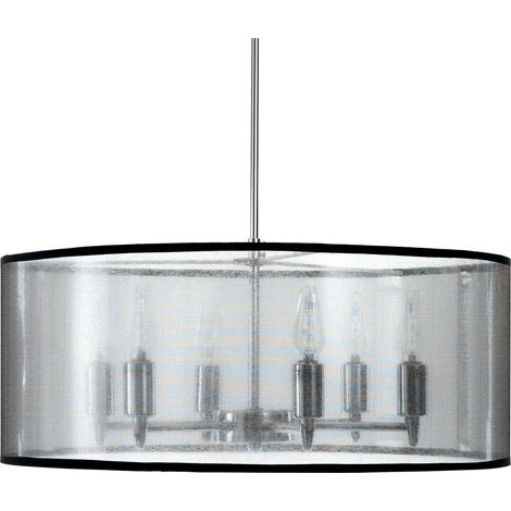 Lampadario in metallo cromato argento cm.Ø 50 H.20
