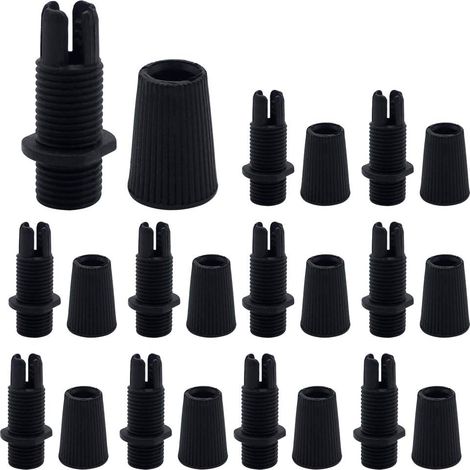 20pcs M10 Pendant Strain Relief Connectors Black Plastic Cord Grip Cable Lock Wire Clamps Adjustable Ceiling Light Cable Clips Grommet for Wiring Pendant Hanging Lamp (1/4)