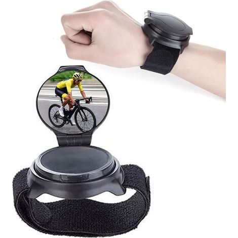 CCYKXA Biker Wrist Mirror, Adjustable 360° Rotatable Bicycle Mirrors, Wrist Rearview Mirror, Safety Rear View Mirror for Cycling Riding, for Outdoor, Mountain, Road (1/5)