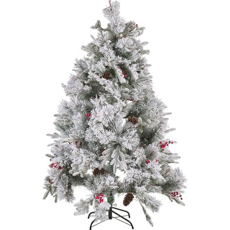 Albero di Natale artificiale verde 180 cm cosparso di neve finta Masala