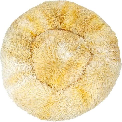 Coussin moelleux lavable pour chat et chien, tie-dye jaune, 80 cm – DELKEVIC (1/4)