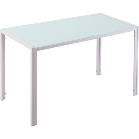 Esstisch Küchentisch großer Tisch, modernes Design, 120 cm x 60 cm x 75 cm, Weiß mit stabiler Tischplatte für sicheres Abstellen