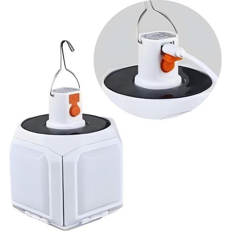 Lampe solaire pliable et portable avec 4 panneaux LED pour le jardin et le camping (1/3)