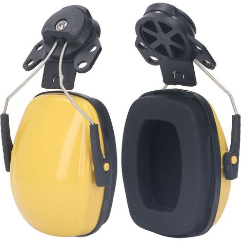 paio di caschi di sicurezza, cuffie con cancellazione del rumore, cuffie di protezione dell'udito per cantieri edili e impianti di produzione (1/4)