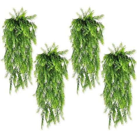 4Pcs Plante Artificielle Tombante Fougère Artificielle Plantes Artificielles Suspendues Fausse Plante Verte Tombante Artificielle Décor Intérieur Extérieur Arche Jardin (1/4)