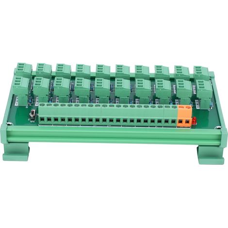 Bloc de jonction 20 voies 3 fils, module de capture de signal, interrupteur pour rail DIN, compatible NPN et PNP, modèle KP‑20L‑Gther‑C
