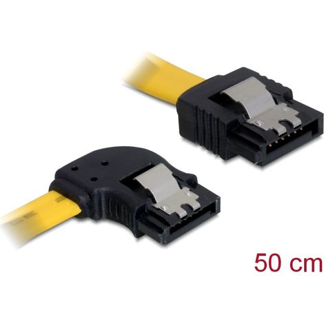 Delock cable sata 50cm left/straight metal yellow