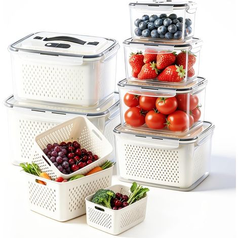 Boîte de Conservation Fruits et Légumes 6 Pièces,Boîtes Hermétiques avec Couvercle (1/5)