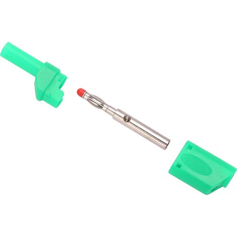 10 Stück 22.160 4mm Bananenstecker, isolierter Sicherheitsbananenstecker mit Gehäuse für elektronische Tests, grün (1/5)