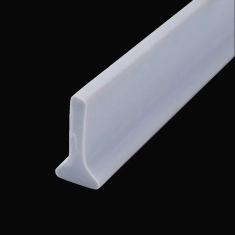 (Gray-50cm - 1.64ft)Bathroom Retention T Form Water Barrier Strip Basin Water Stopper Water Retaining Strip Dry Wet Separation Strip (1/4)