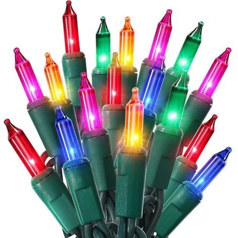 Guirlande lumineuse de Noël, guirlande transparente d'extérieur, 23 pieds (environ 7 mètres), 100 guirlandes lumineuses vertes connectables, guirlandes lumineuses pour sapin de Noël certifiées UL. (1/5)