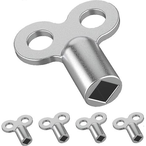 Jeu de 5 clés de purge pour radiateur - Clés de purge en aluminium durable - Compatibles avec de nombreux radiateurs - Clé de purge pratique pour les radiateurs de chauffage (1/5)