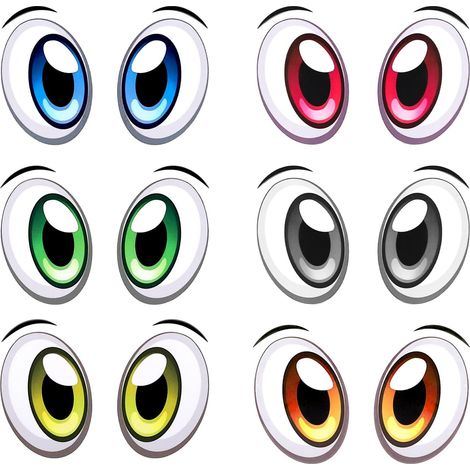 Lot de 6 paires d'yeux autocollants - Yeux à coller pour la décoration des aspirateurs, tondeuses, robots, balayeuses et poubelles pour voitures jouets (1/5)