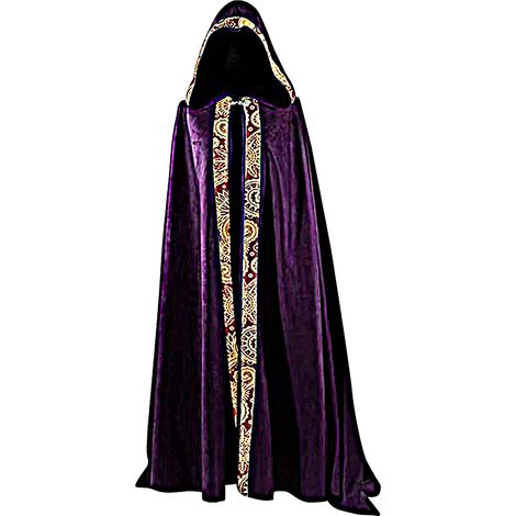 Robe médiévale pour femme, cape à capuche pour femme, cape de prêtre médiévale longue, costume de cosplay, costume de prêtre grandes tailles, costume d'Halloween ou de carnaval, adulte unisexe (1/5)