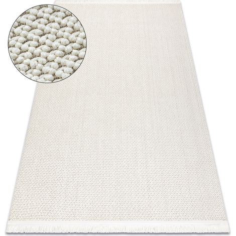 Teppich NANO FH92A Glatt, Schlinge, flach gewebt weiß white 160x220 cm