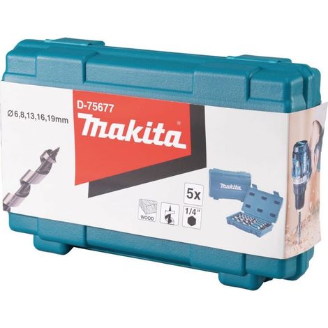 Makita D-75677 Schlangenbohrer-Set 5teilig 6 mm, 8 mm, 13 mm, 16 mm, 19 mm Gesamtlänge 200 mm Sechsk