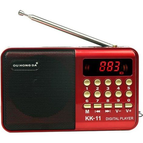 Radio Rouge Mini Haut-parleur Numérique Portable FM USB TF Lecteur De Musique MP3 Pour L'extérieur (1/4)