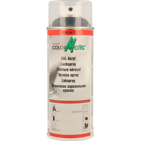 COLORMATIC - Bombe de peinture acrylique noir mat RAL 9005 - 400ml - 856655 - Ce produit de marque COLORMATIC est neuf.