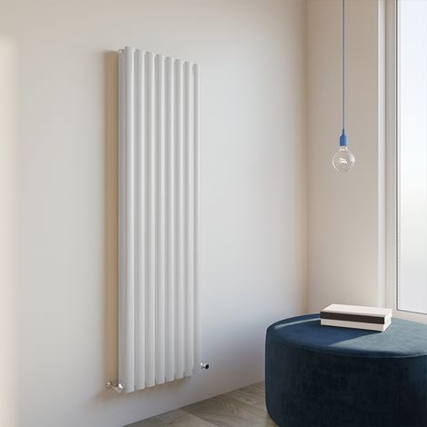 Acezanble 1600x472mm Double White Vertical Oval Column Central Heating Designer Radiator (1/5)