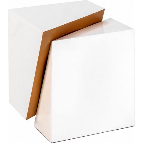 Table d appoint en métal blanc et doré design - Blanc et doré (1/5)