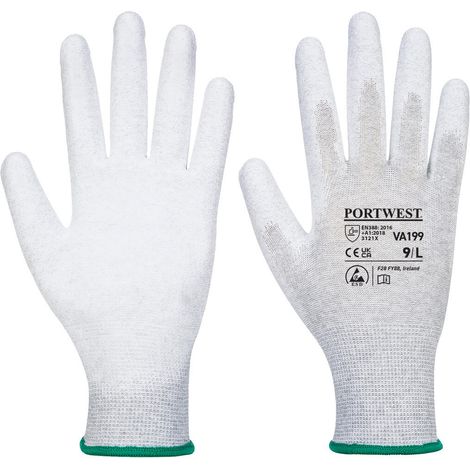 Antistatische Vending-Handschuhe aus PU Grau S - Größe 7