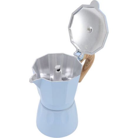 Cafetière Moka 300ml 6 tasses en alliage d'aluminium détails fins cafetière italienne Moka pour la maison café bureau Camping pique-nique (1/5)