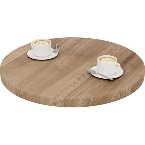LAMO Manufaktur Tischplatte rund 60 cm aus Naturholz Holzplatte für Couchtisch, Stehtisch, Bartisch Stärke: 40 mm Farbe: Nussbaum