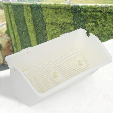 Grand pot fleur suspendu mural – plastique – blanc ivoire – décoration jardin