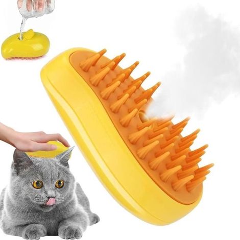 Brosse vapeur chat, 3-In-1 Brosse Chat Vapeur Vert, Multifonction Brosse a vapeur pour chat, Brosse chien chat à vapeur (1/4)