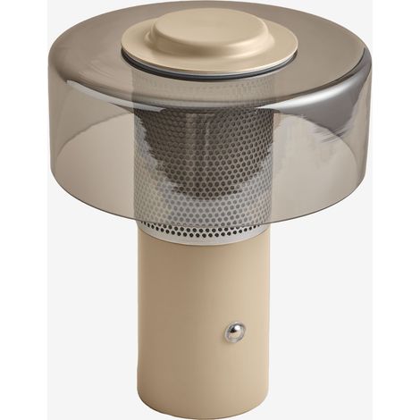 Lámpara de mesa LED inalámbrica para exterior en cristal y acero Elfriede SKLUM             