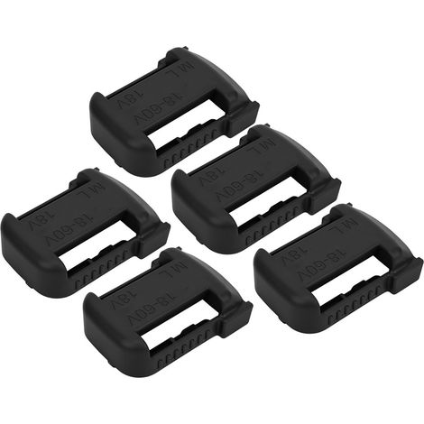 5-teiliges Lithium-Batterie-Aufbewahrungsregal mit Gürtelschlitzbefestigung für Milwaukee M18 18V, Schwarz (1/5)