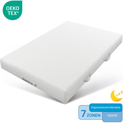 Matelas en mousse 180x200cm 20cm H3 H2 7 zones tissu climatique fermeture éclair poignées (1/4)
