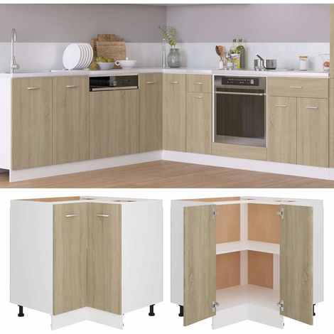Armoire d'angle basse "Lyon"-Meuble de rangement Chêne Sonoma 75,5 x 75,5 x 81,5 cm Bois d'ingénierie 918524 (1/5)