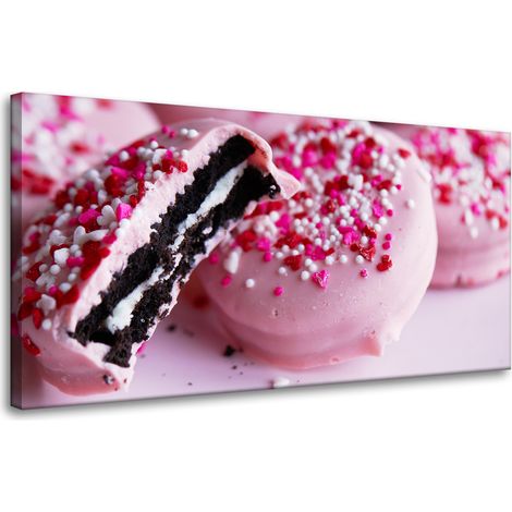 Leinwanddruck „Küche Rosa Kekse“ 80x40
