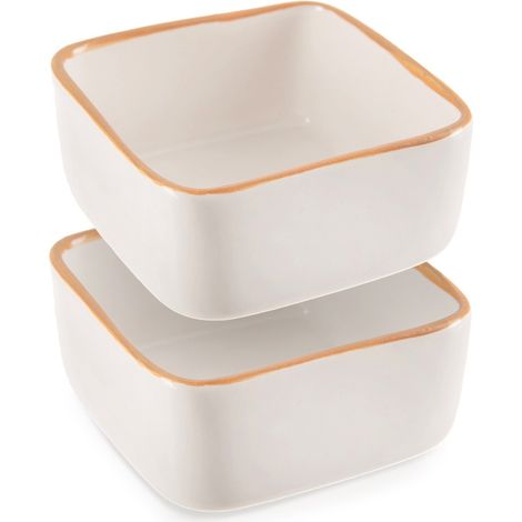 Ciotole da forno in ceramica bianche da 90 ml, 2 pezzi. (1/5)