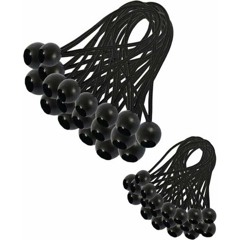 Cordon élastique de 200 mm pour bâche, sangle d'extension pour bâche de tonnelle, tente de camping et rideau (30 pièces)