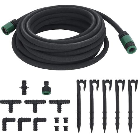 Tuyau d'arrosage de jardin noir 0,6" 10 m caoutchouc