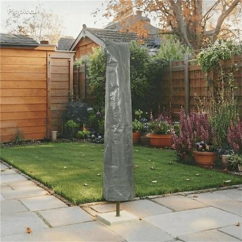 Grey 160cm Heavy Duty Waterproof & UV Resistant Parasol Jumbo Protective Cover (1/5)