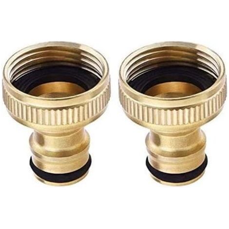 Laiton 3/4'' BSP Nez de Robinet d'arrosage à Visser débit Tap Connector Threaded Faucet Adapter 2 Pack (1/4)