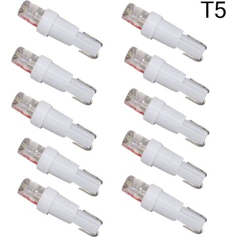 Tiras de luces LED blancas T5, W2x4.6d, W2.1x4.9d, W1.2W, W2.3W, 12V, paquete de 10 (1/2)