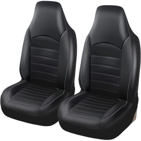 Coprisedili anteriori universali classici in similpelle per auto, coprisedili per auto, coprisedili anteriori per auto, adatti alla maggior parte di auto, camion, SUV o furgoni, grigio (1/4)